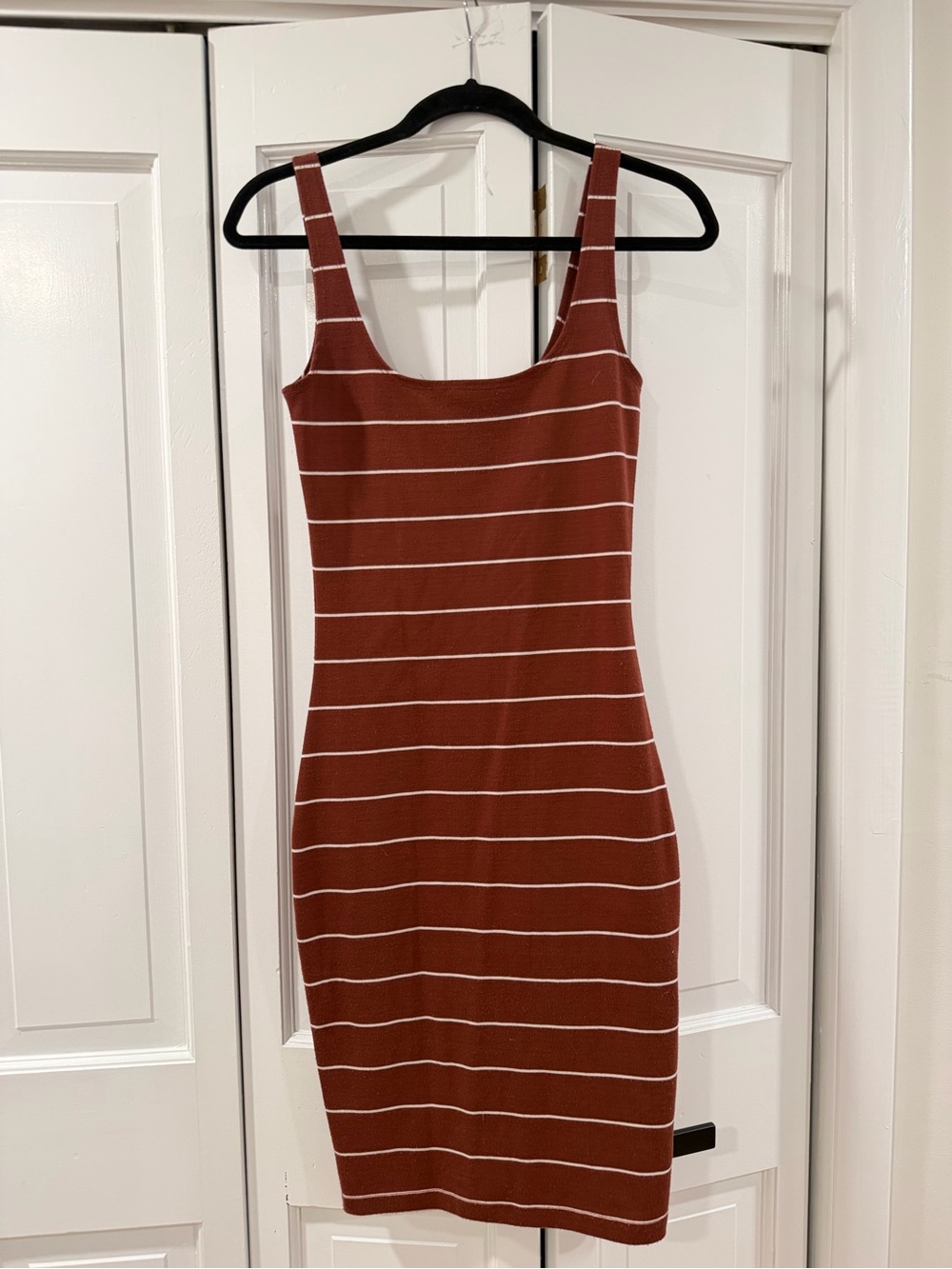 Cotton on Striped Rust Bodycon Dress - Women's Sleeveless Knit